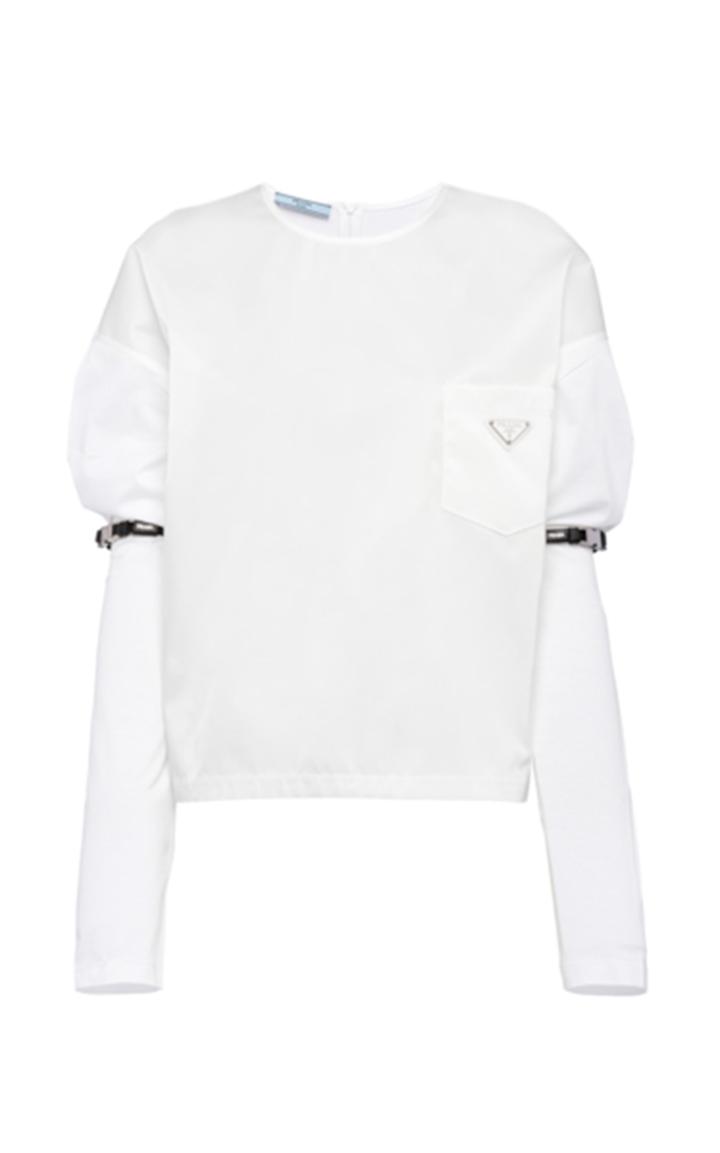 Moda Operandi Prada Long Sleeve Jesery Logo Shirt