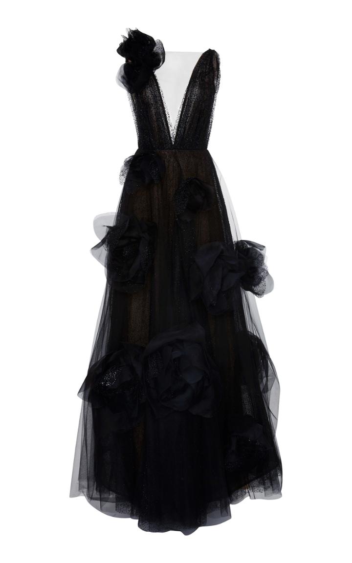 Marchesa Sleeveless V-neck Gown