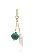 Haute Victoire 18k Gold Pearl And Malachite Earring