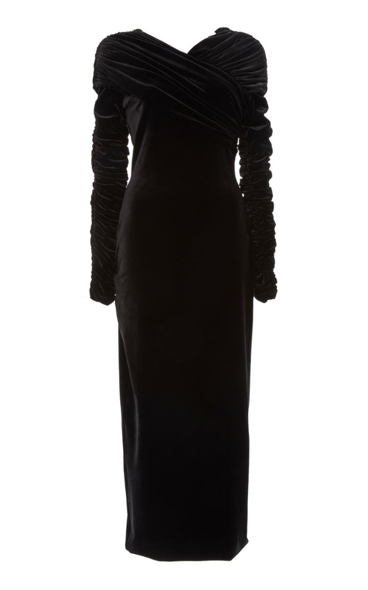 Christopher Kane Stretch Velvet Long Sleeve Dress