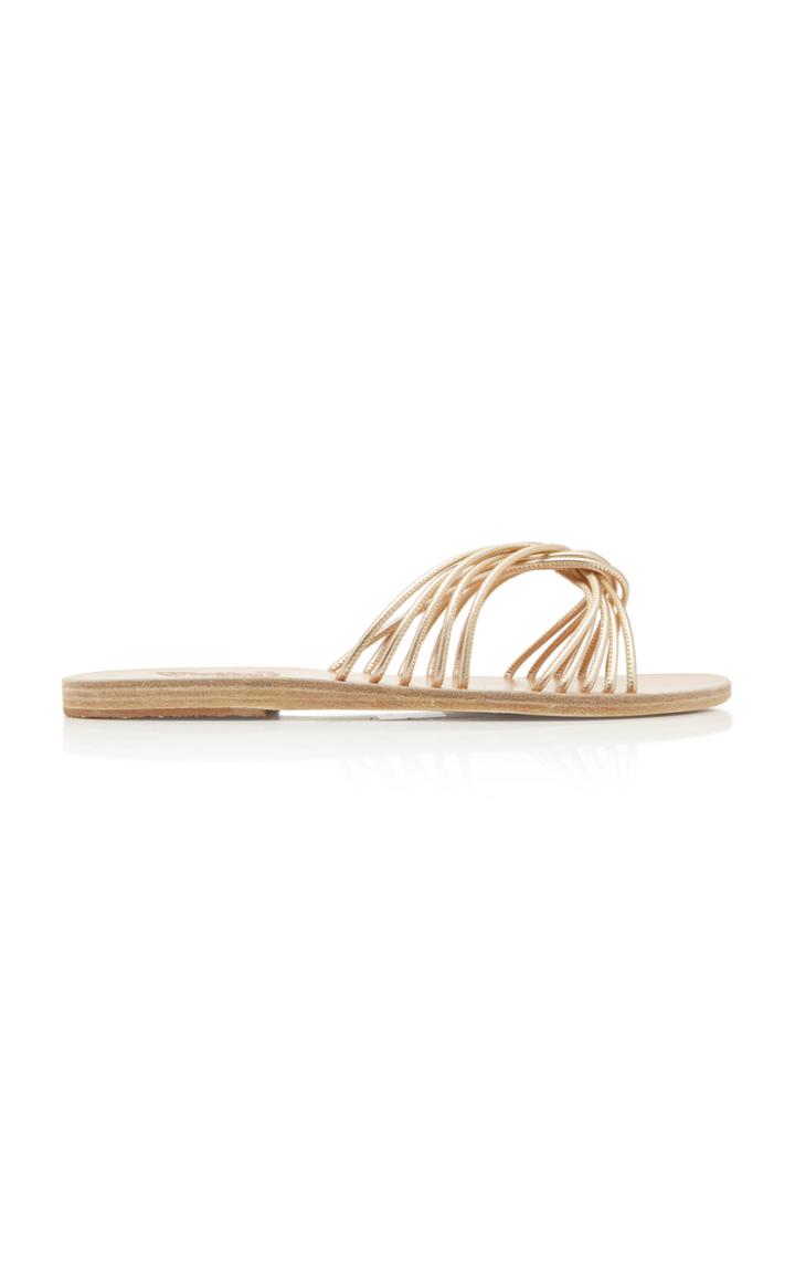 Ancient Greek Sandals Xanthi Metallic Leather Sandals