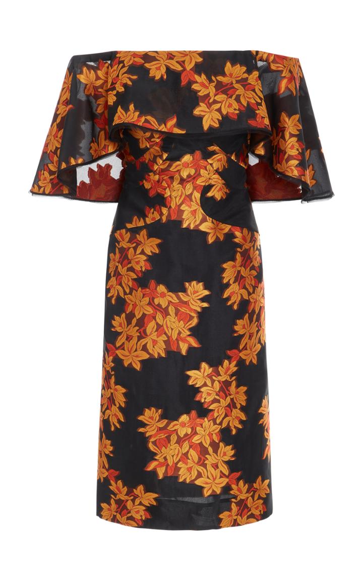 Zac Posen Off The Shoulder Jacquard Dress