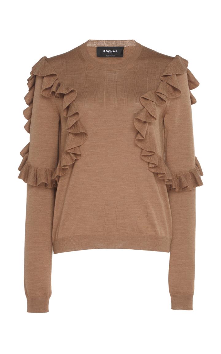 Rochas Ruffle Virgin Wool Sweater