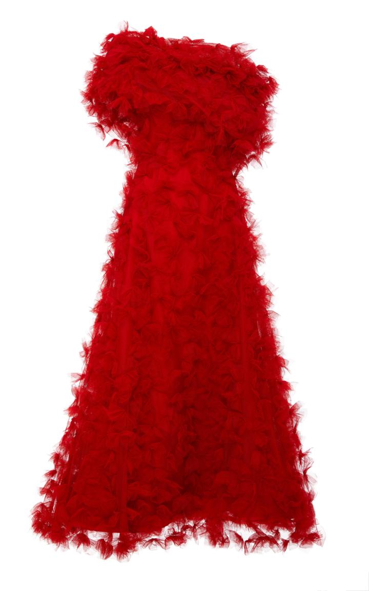 Rodarte Hand-embroidered Off-the-shoulder Tulle Dress