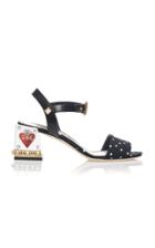 Dolce & Gabbana Embellished Polka-dot And Leather Sandals