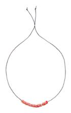 Lfrank Red Multi Striped African Glass Bead Necklace