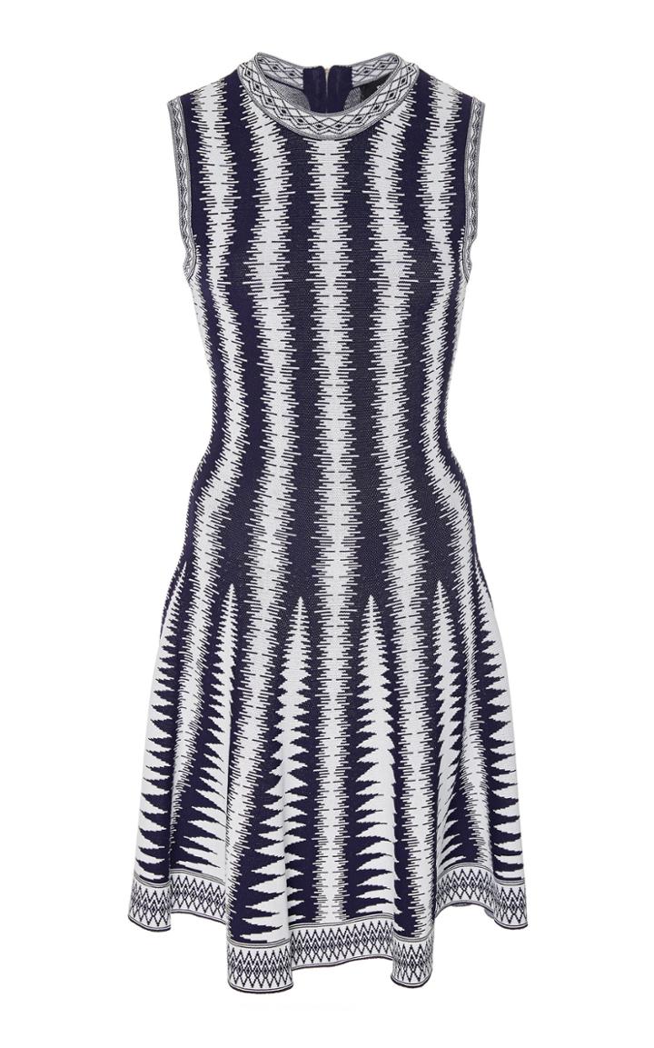 Paule Ka Sleeveless Jacquard Knit Dress