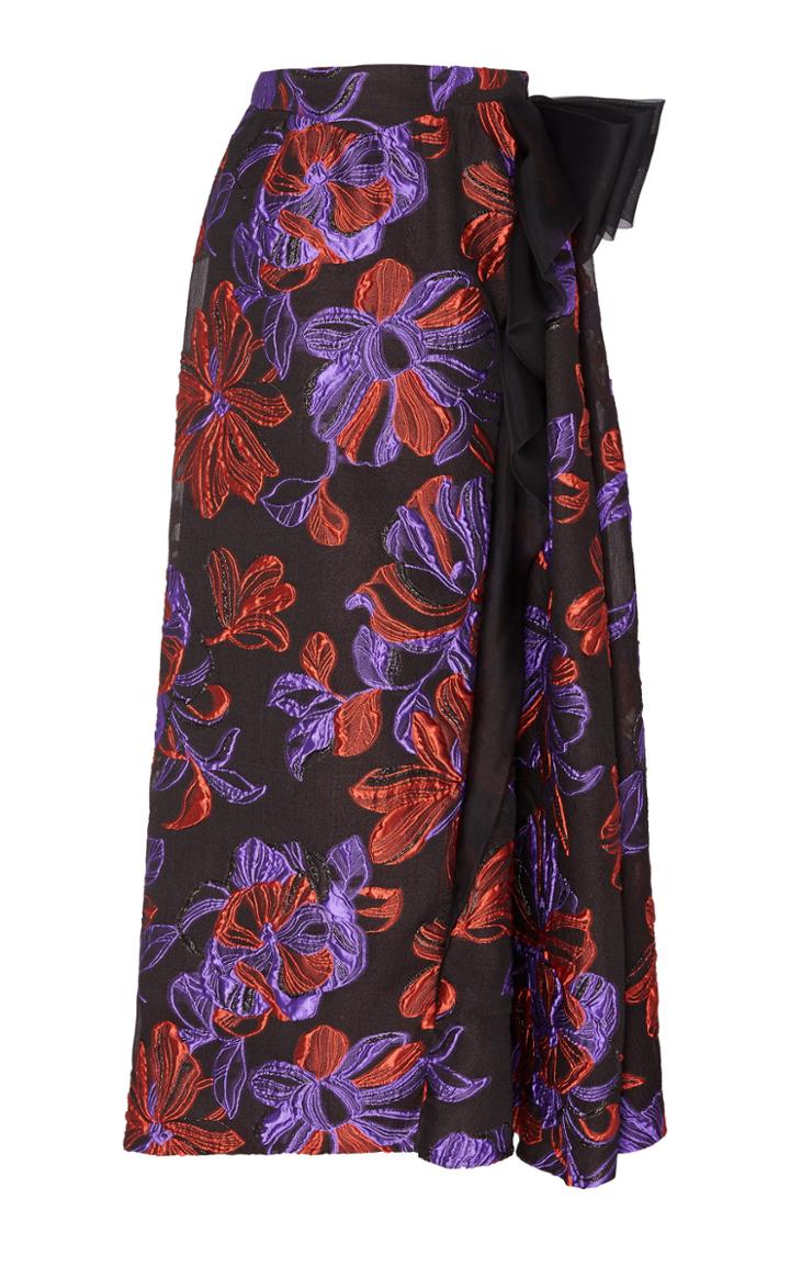 Moda Operandi Rodarte Floral Ruffled Boucle Skirt Size: 0