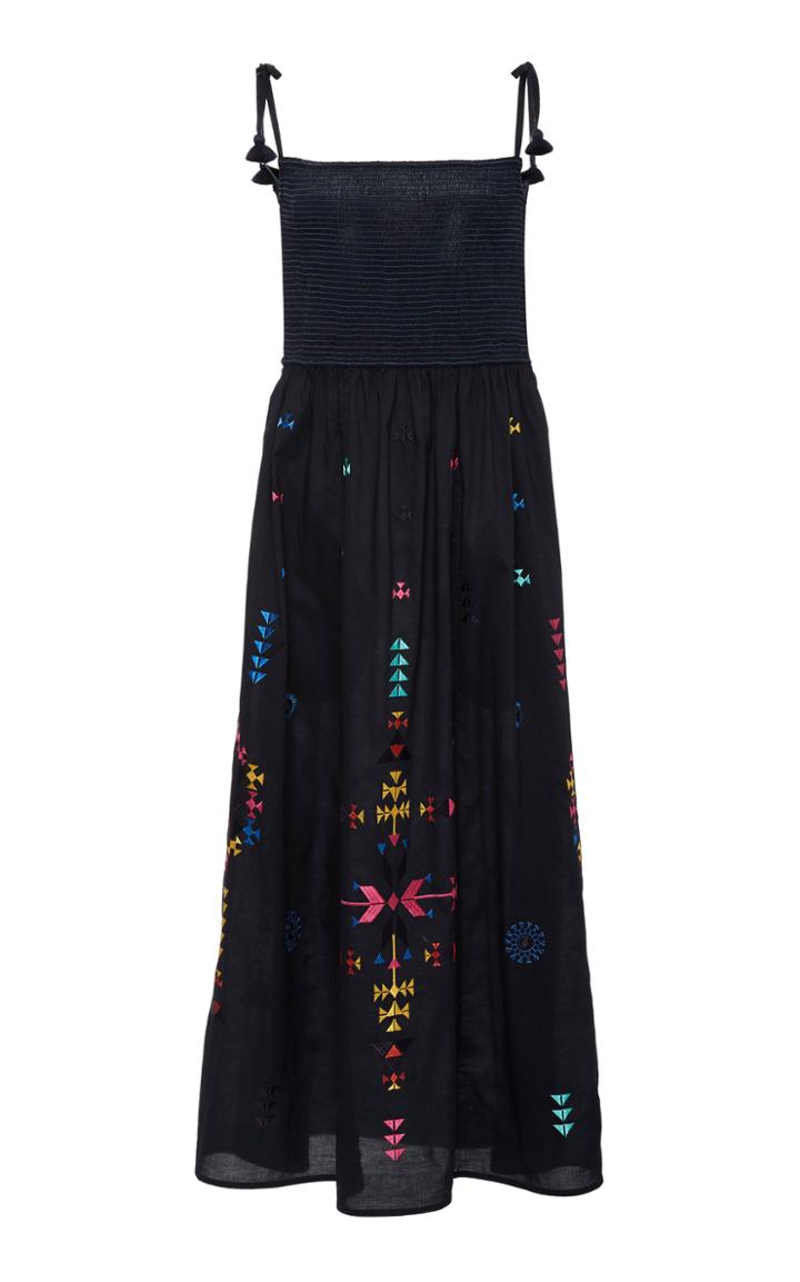 Figue Azalea Smocked Cotton Midi Dress