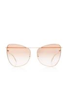 Alexander Mcqueen Skull Oversized Square-frame Gold-tone Sunglasses