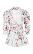 Attico Tapestry Floral Gabardine Mini Dress