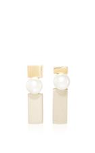 Paola Van Der Hulst Asymmetrical Gold And Pearl Stud Earrings