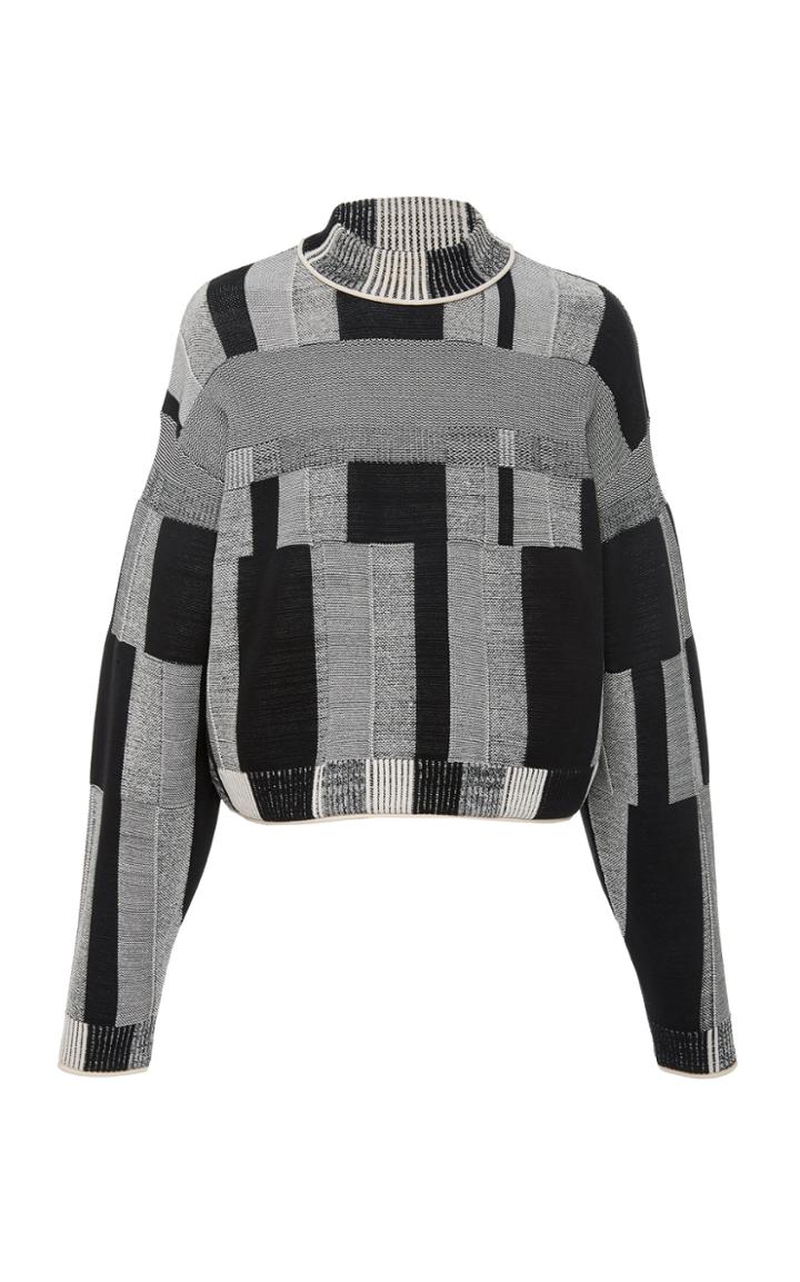 Proenza Schouler Patchwork Plaid Jersey Top