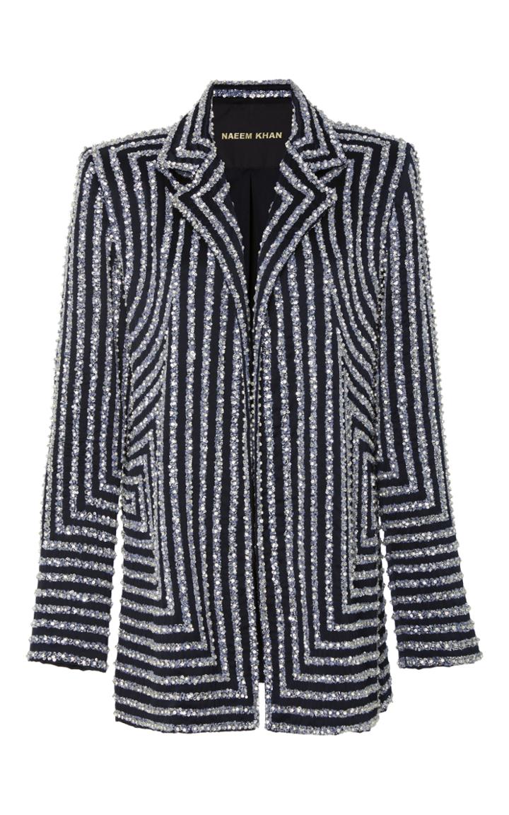 Naeem Khan Embellished Long Sleeve Jacket