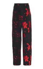 Roland Mouret Gibson Floral Satin Jacquard Wide-leg Pants