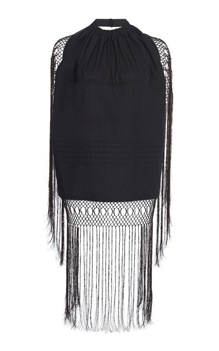 Moda Operandi Loewe Fringed Cotton Draped Top Size: 34