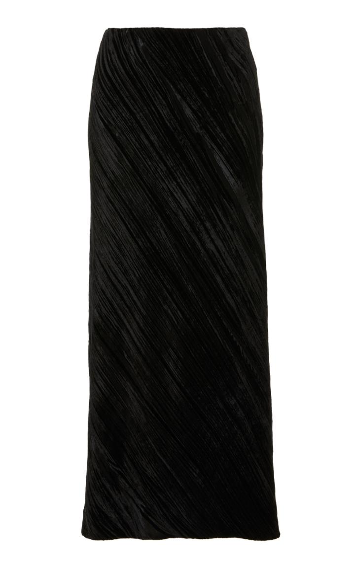 Rosetta Getty Distressed Velvet Bias Tube Skirt