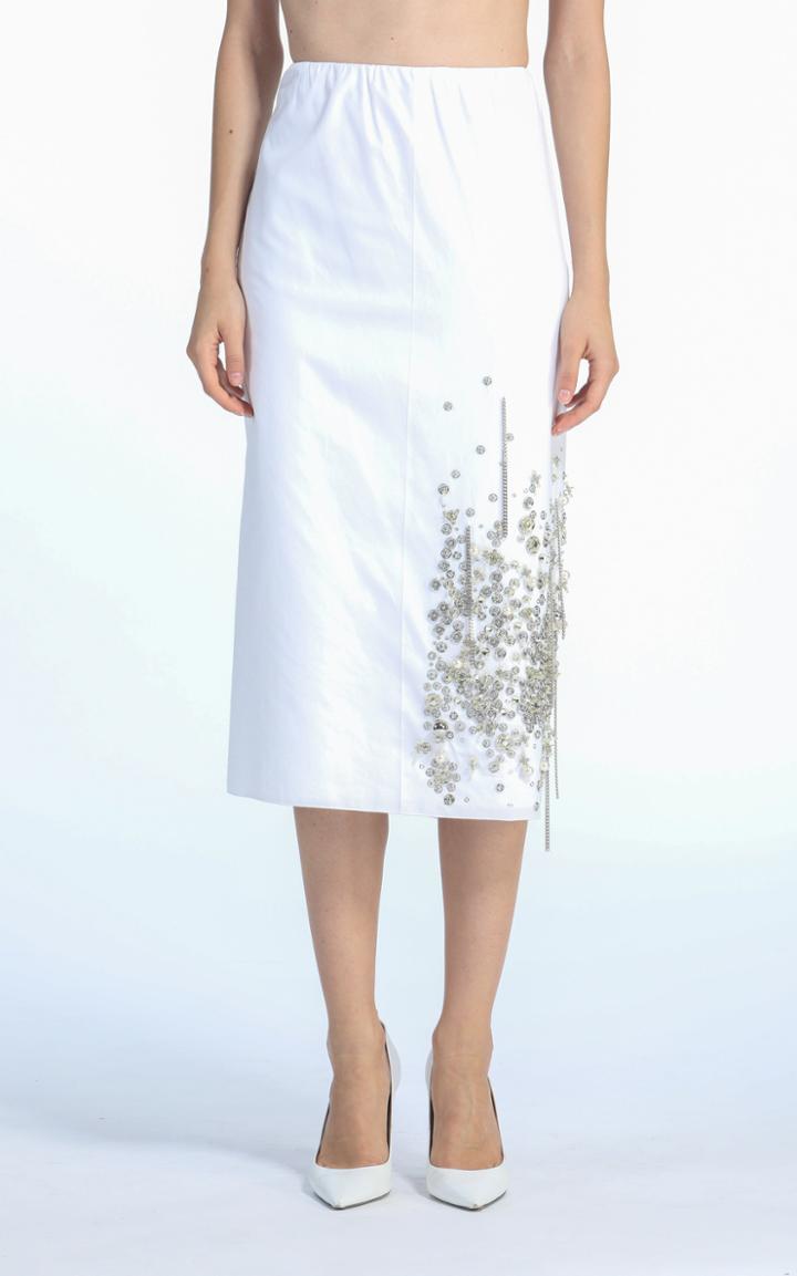 Moda Operandi N21 Poplin Embellished Skirt