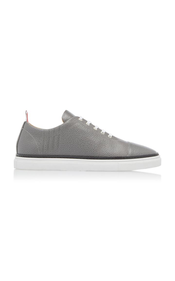 Thom Browne Pebble-grain Leather Cap-toe Sneakers