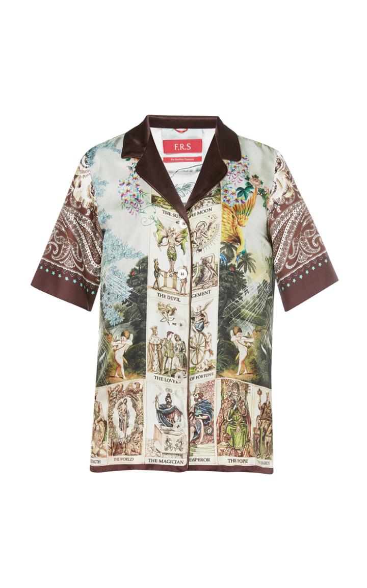 Moda Operandi For Restless Sleepers Homonomia Mixed-print Silk Shirt Size: S
