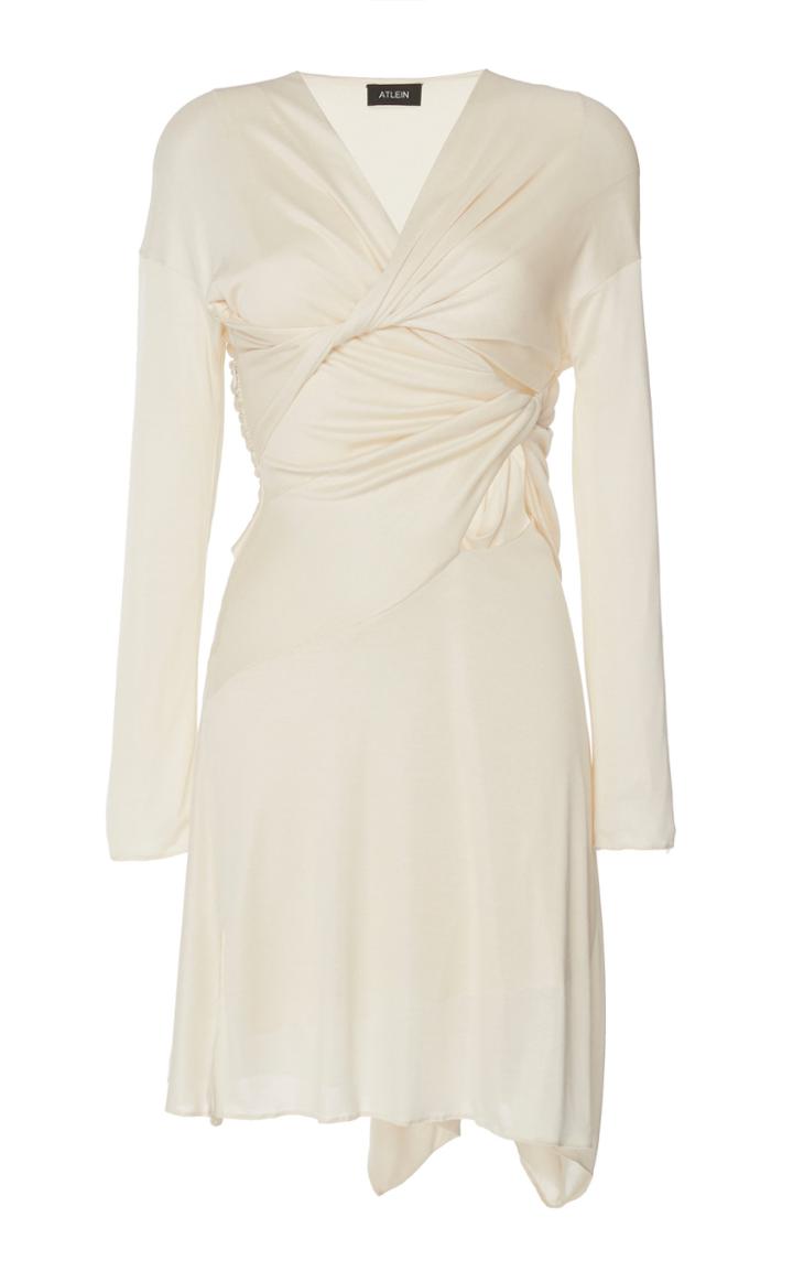 Atlein Draped Twisted Silk Dress