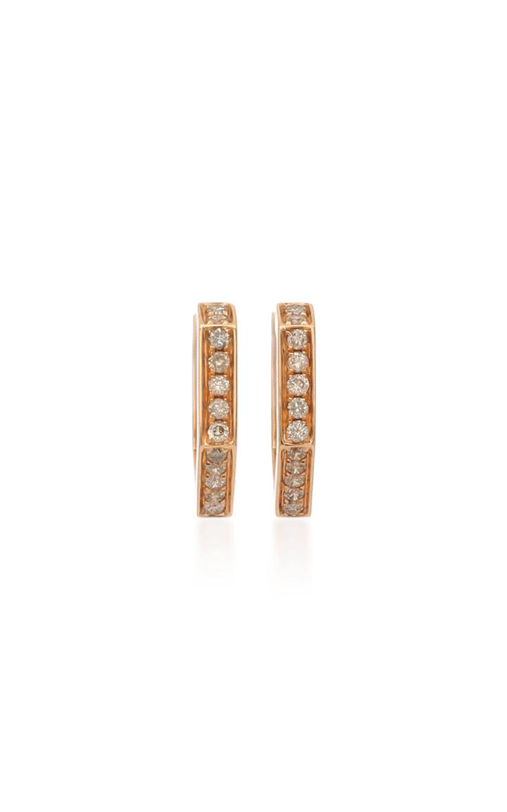 Eva Fehren Hexagon 18k Rose Gold And Diamond Hoops