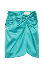 Moda Operandi Peter Pilotto Wrap-detailed Satin Skirt Size: 4