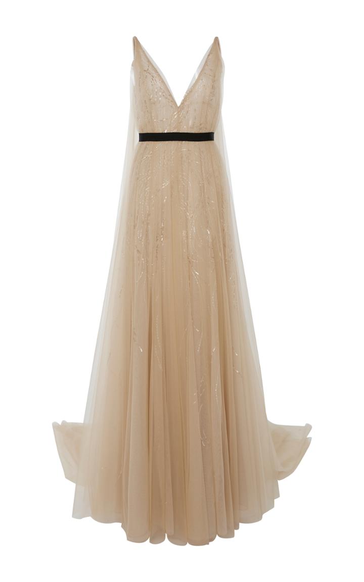 J. Mendel Embroidered Tulle Gown
