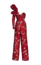 Johanna Ortiz Jagger One Shoulder Jacquard Jumpsuit