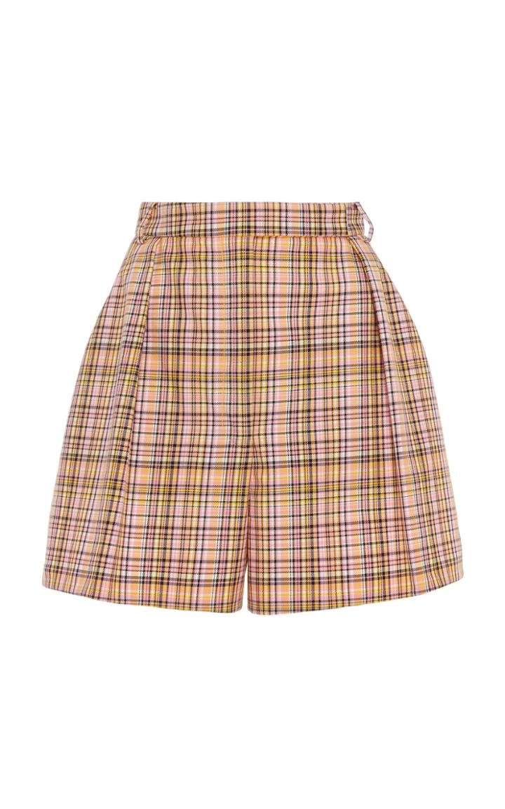 Carolina Herrera Pleated Cotton Shorts