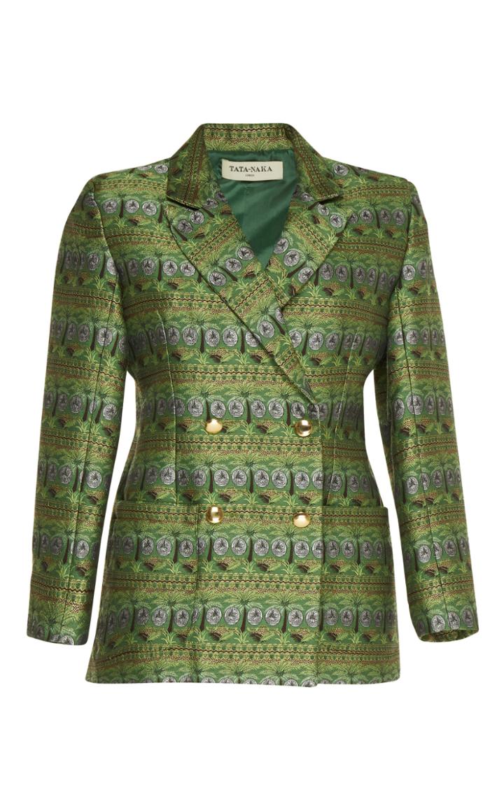 Tata Naka Classic Palm Double-breasted Jacket