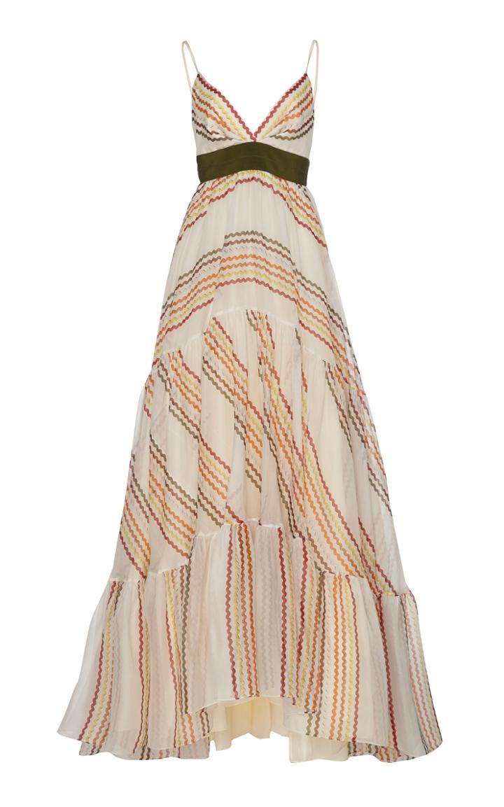 Moda Operandi Silvia Tcherassi La Piragua Silk Chevron Dress Size: Xs
