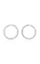 Suzanne Kalan Spiril Circle 18k White Gold Diamond Earrings