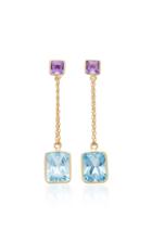 Yi Collection 18k Gold Amethyst And Topaz Earrings