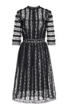 Moda Operandi Costarellos Bessina Ruffled Floral-embroidered Tulle Midi Dress