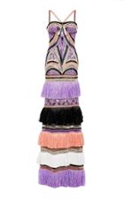 Naeem Khan Embroidered Fringe Gown