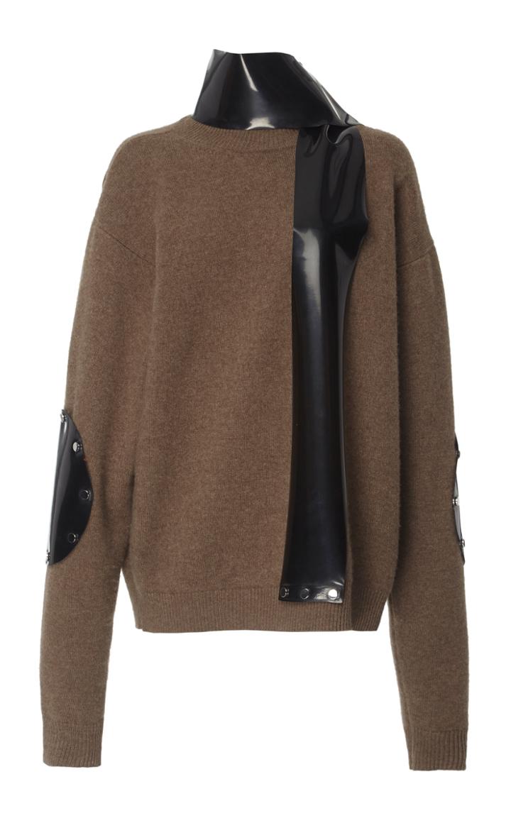 Christopher Kane Alpaca-blend Latex High Neck Sweater