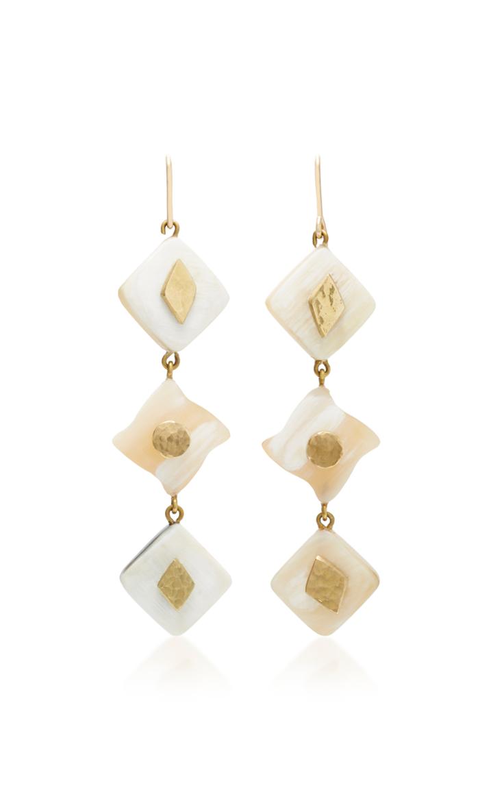 Ashley Pittman Julikana Light Horn Bronze Earrings