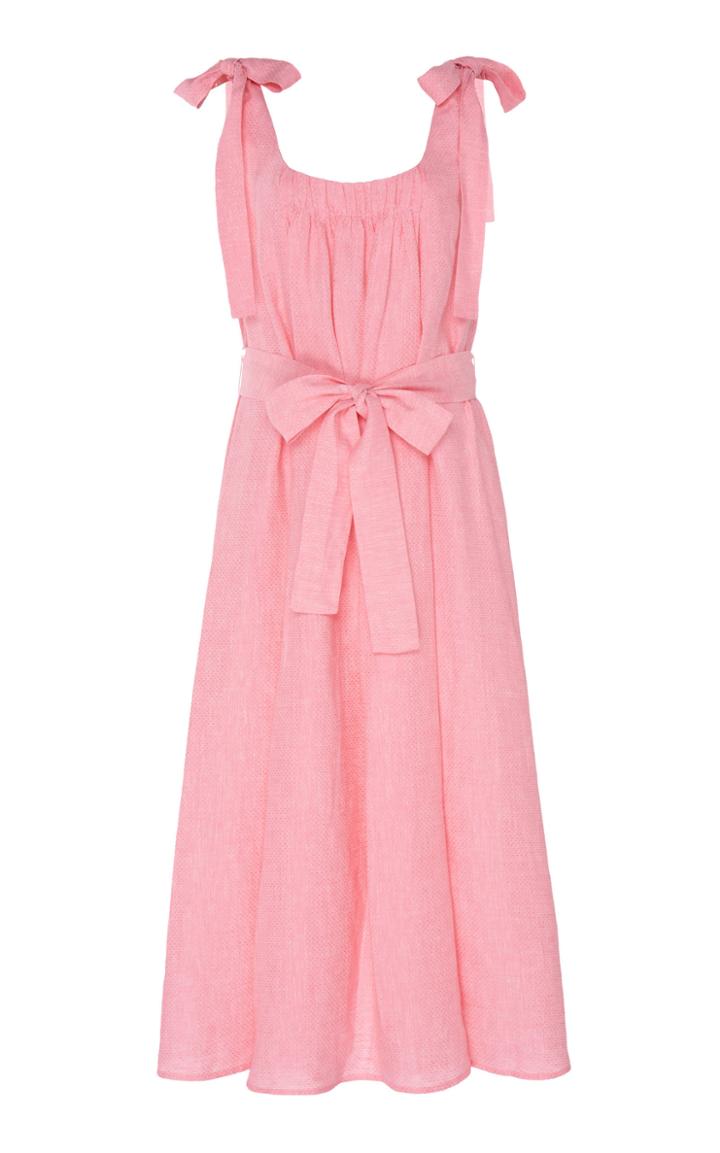 Moda Operandi Gl Hrgel Tie-detailed Linen Midi Dress Size: S