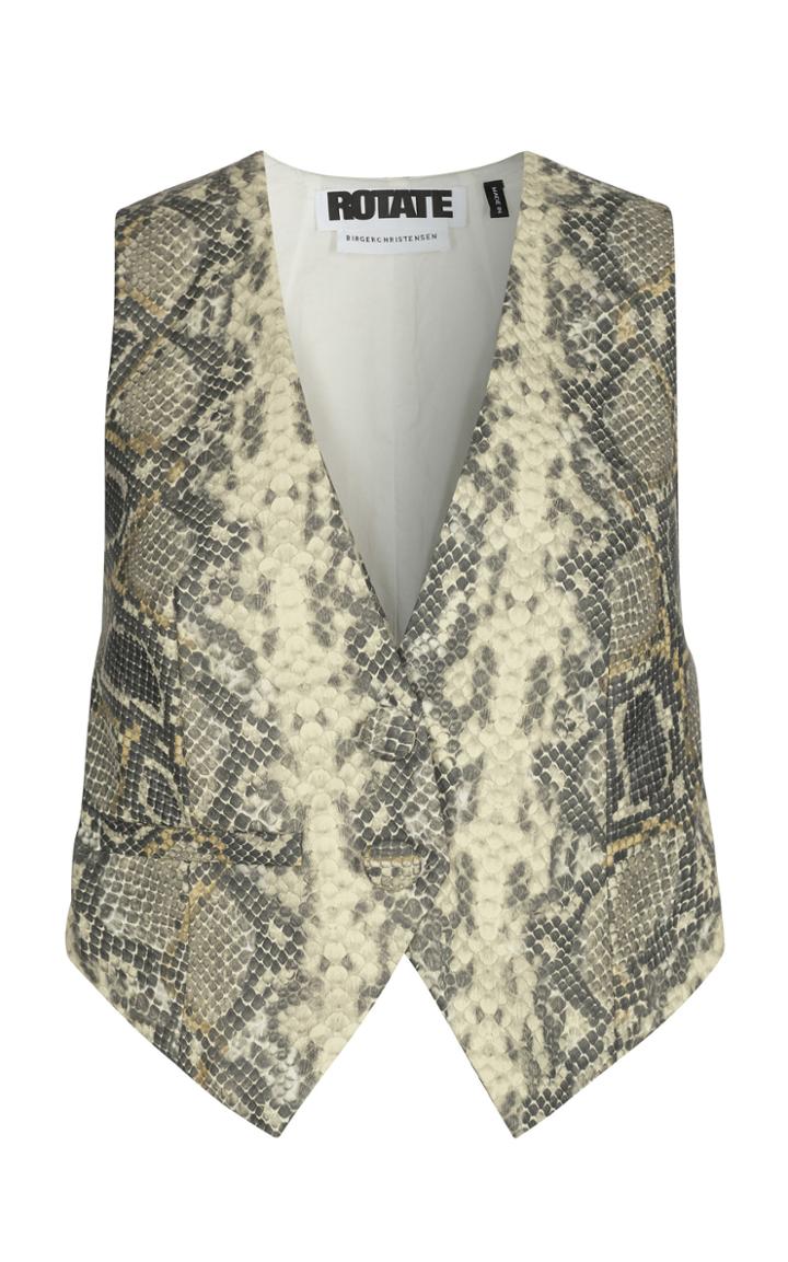 Moda Operandi Rotate Lauryn Snake-effect Cropped Vest