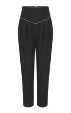 Moda Operandi Rebecca Vallance Starwood Crystal-trimmed Pleated Wool-blend Trousers