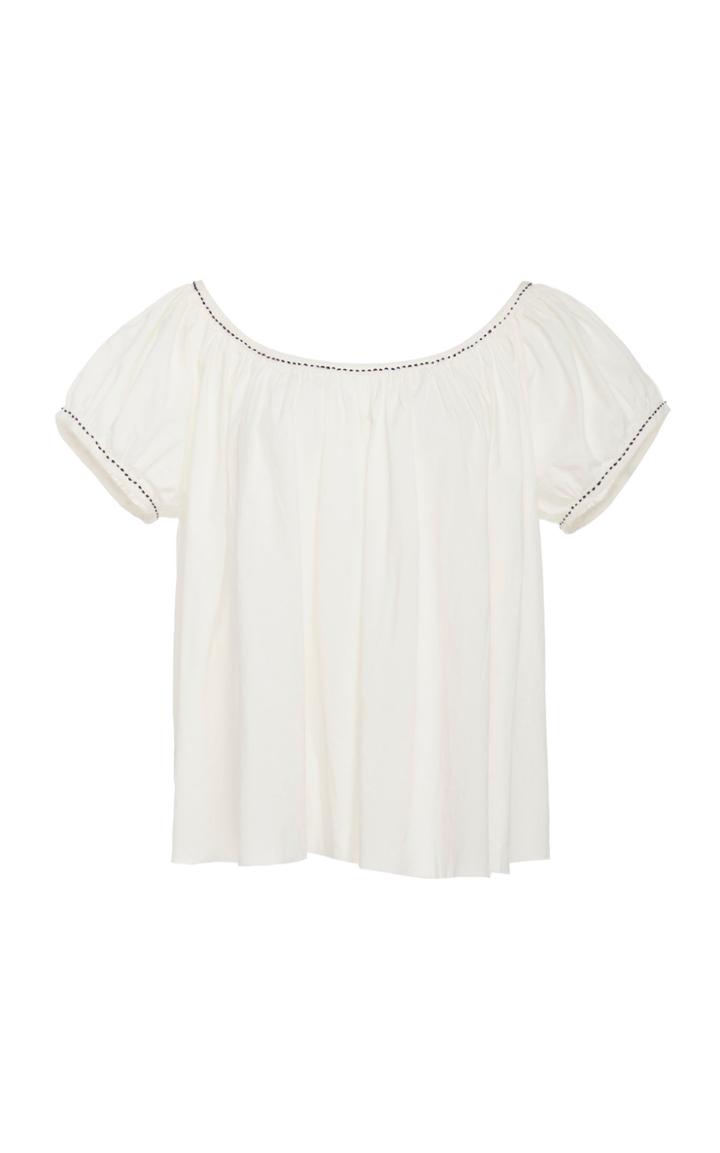 Alix Of Bohemia Camelia Gathered Cotton Blouse