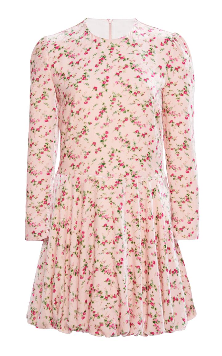 Moda Operandi Philosophy Di Lorenzo Serafini Floral-print Velvet Mini Dress