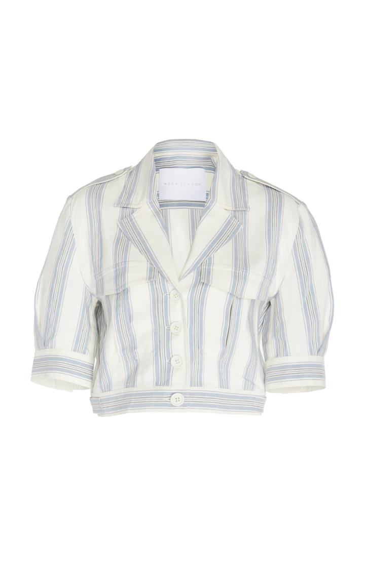 Noon By Noor Jack Cropped Silk And Linen Blend Jacket