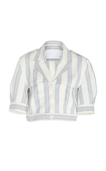 Noon By Noor Jack Cropped Silk And Linen Blend Jacket