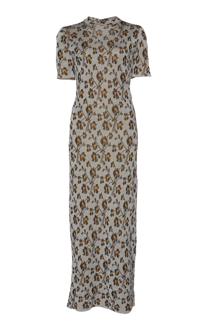 Paco Rabanne Floral Jersey Midi Dress