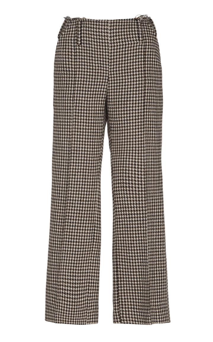 Rokh Raw Edge Houndstooth Wool Trouser
