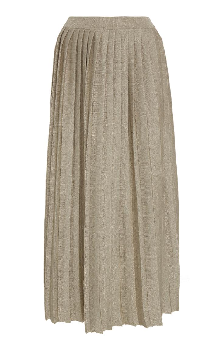 Oday Shakar High Waist Pleated Skirt