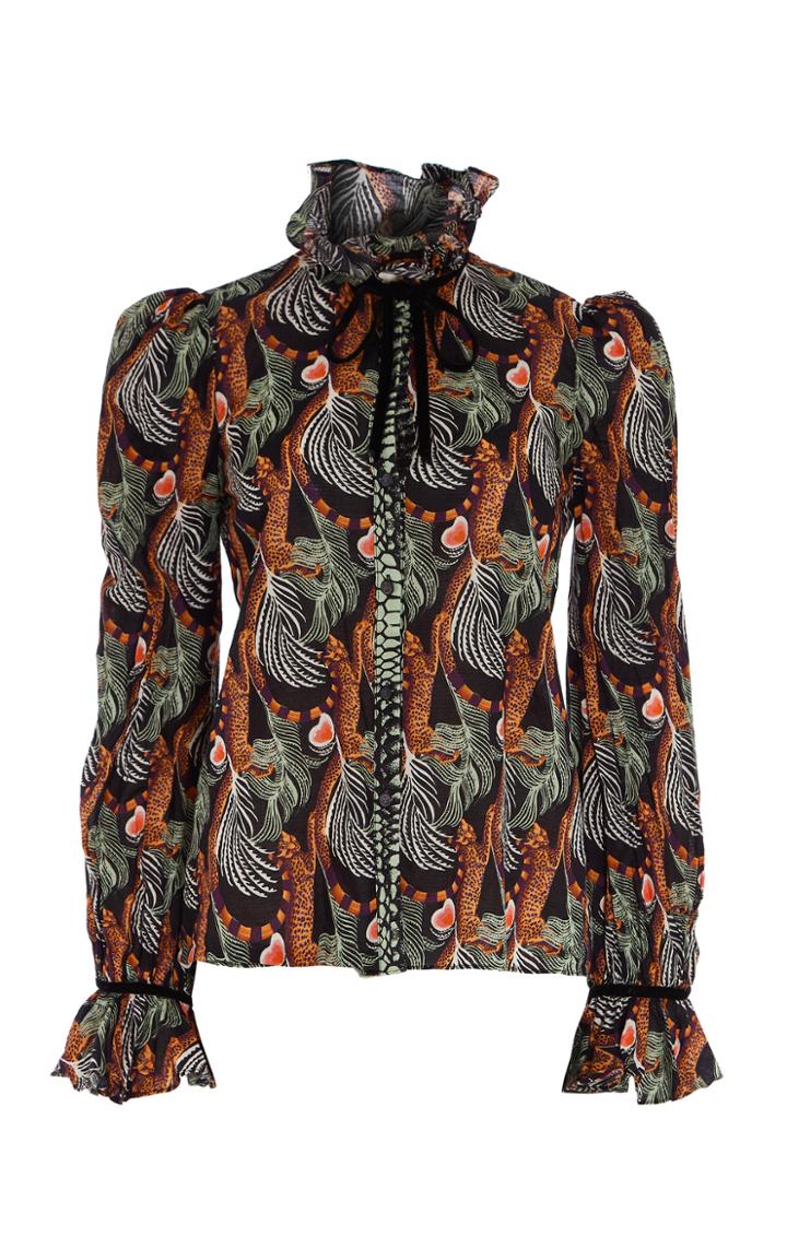 Temperley London Maggie Mock Neck Blouse