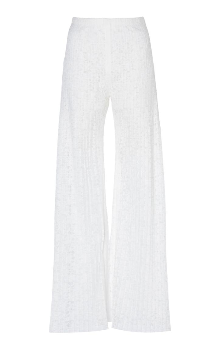 Moda Operandi Huishan Zhang Mariella Pleated Floral-lace Culottes Size: 6